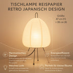 Japanese Rice Paper Table Lamp Retro Wabi Sabi Design
