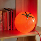 Tomato Glass Table Lamp | Integrated LED for Cozy Ambient Lighting | Compact Nightstand Lamp