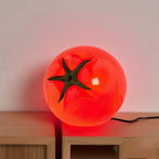 Tomato Glass Table Lamp | Integrated LED for Cozy Ambient Lighting | Compact Nightstand Lamp