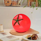 Tomato Glass Table Lamp | Integrated LED for Cozy Ambient Lighting | Compact Nightstand Lamp