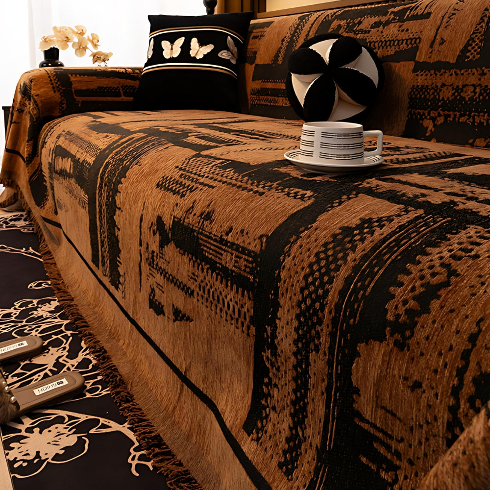 Tribal Geometric Chenille Sofa Cover for Cozy Modern Living