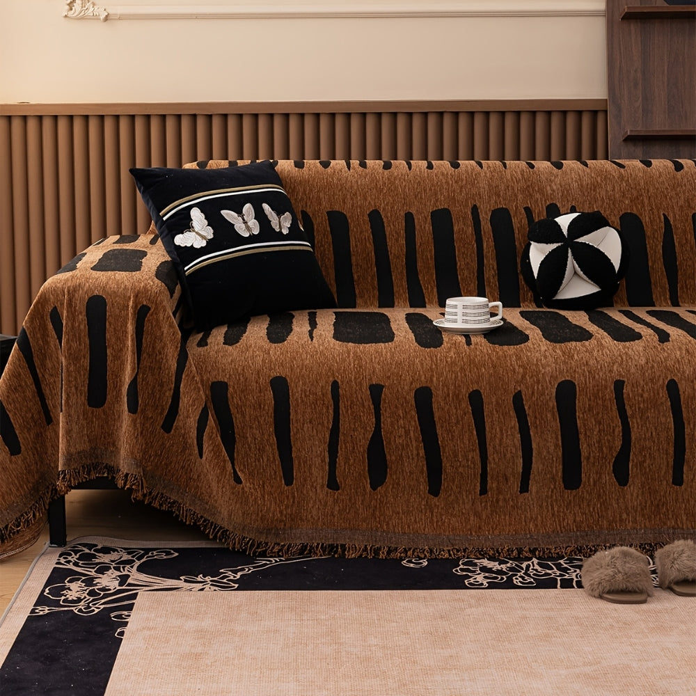 Tribal Geometric Chenille Sofa Cover for Cozy Modern Living