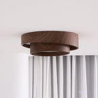 Walnut Ceiling Lamp Modern LED Flush Mount Light