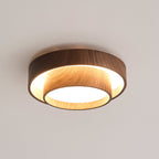 Walnut Ceiling Lamp Modern LED Flush Mount Light