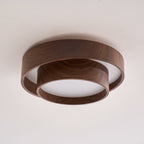 Walnut Ceiling Lamp Modern LED Flush Mount Light