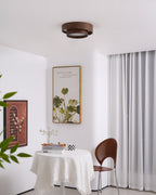 Walnut Ceiling Lamp Modern LED Flush Mount Light