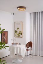 Walnut Ceiling Lamp Modern LED Flush Mount Light