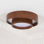 Walnut Ceiling Lamp Modern LED Flush Mount Light