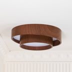 Walnut Ceiling Lamp Modern LED Flush Mount Light
