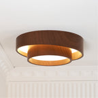 Walnut Ceiling Lamp Modern LED Flush Mount Light
