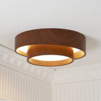 Walnut Ceiling Lamp Modern LED Flush Mount Light