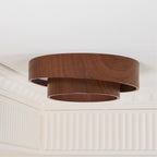 Walnut Ceiling Lamp Modern LED Flush Mount Light