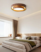 Walnut Ceiling Lamp Modern LED Flush Mount Light