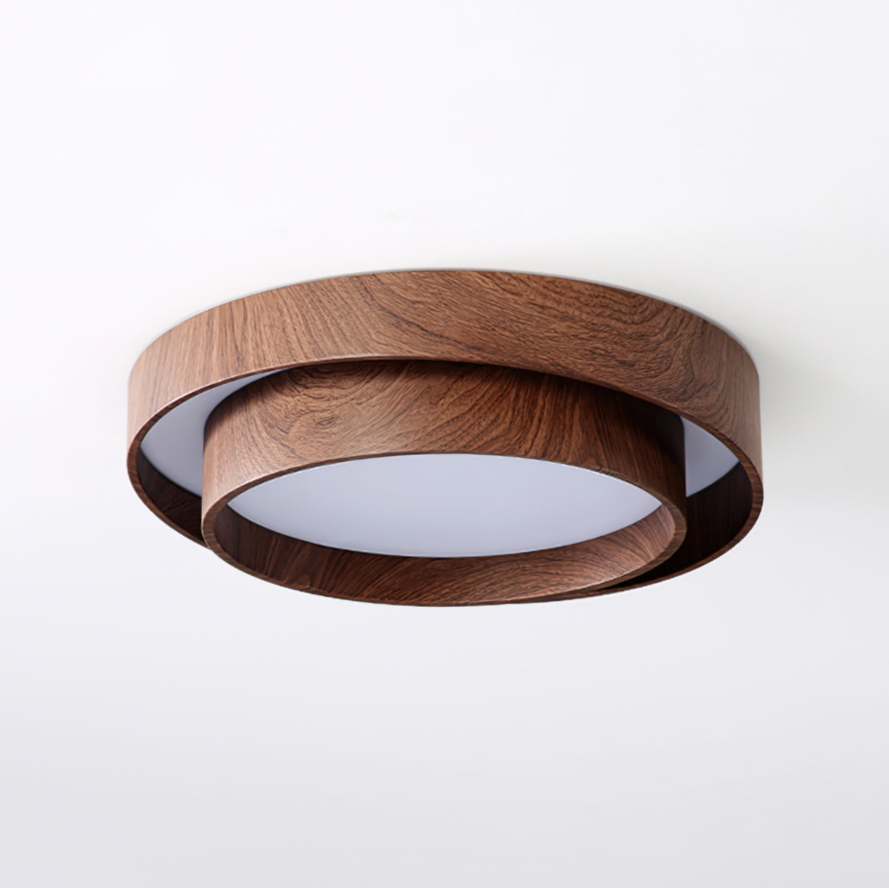 Walnut Ceiling Lamp Modern LED Flush Mount Light