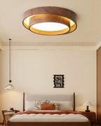 Walnut Ceiling Lamp Modern LED Flush Mount Light