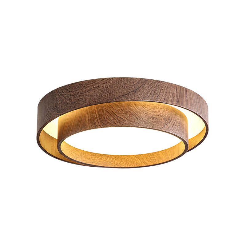 Walnut Ceiling Lamp Modern LED Flush Mount Light