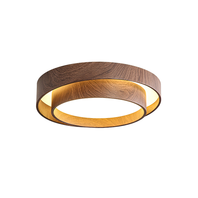 Walnut Ceiling Lamp Modern LED Flush Mount Light