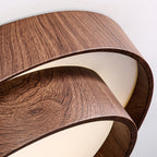 Walnut Ceiling Lamp Modern LED Flush Mount Light