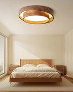Walnut Ceiling Lamp Modern LED Flush Mount Light