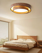 Walnut Ceiling Lamp Modern LED Flush Mount Light