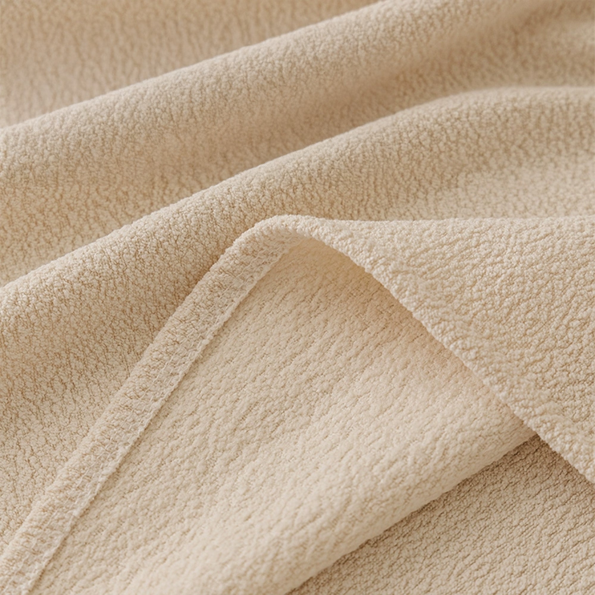 CloudNest Boucle Stretch Sofa Cover for Soft Full Room Protection