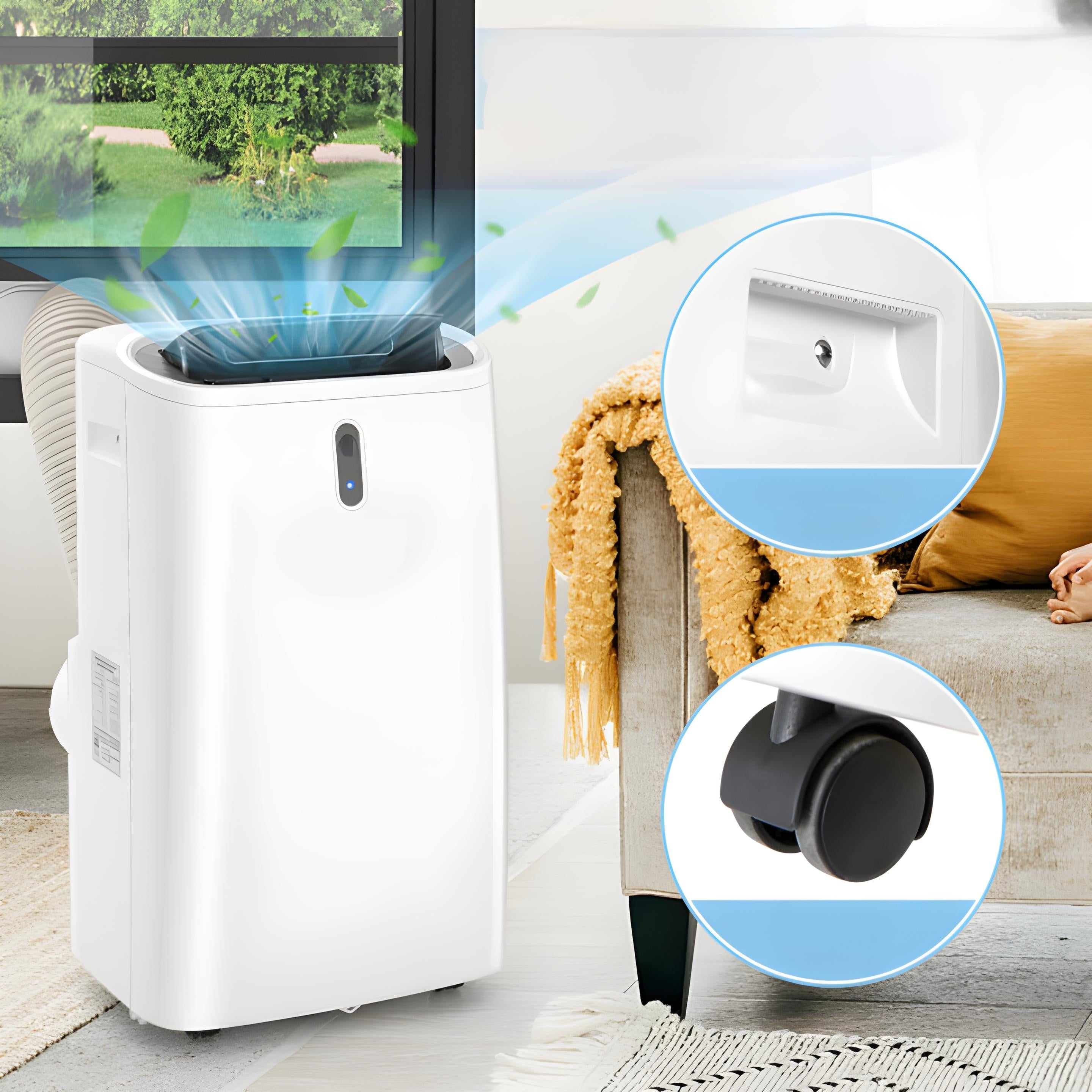 Smart WiFi portable air conditioner with 14000 BTU heating and cooling