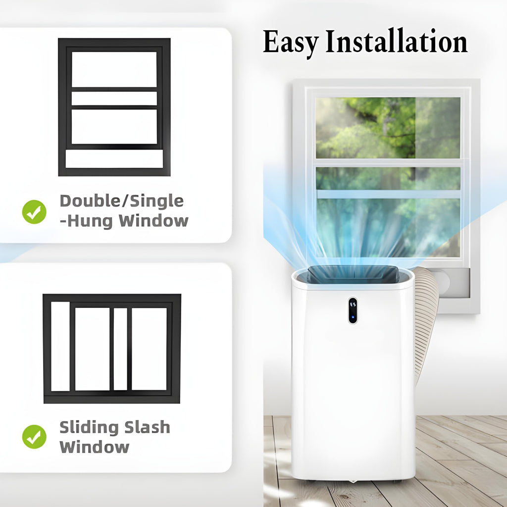 Smart WiFi portable air conditioner with 14000 BTU heating and cooling