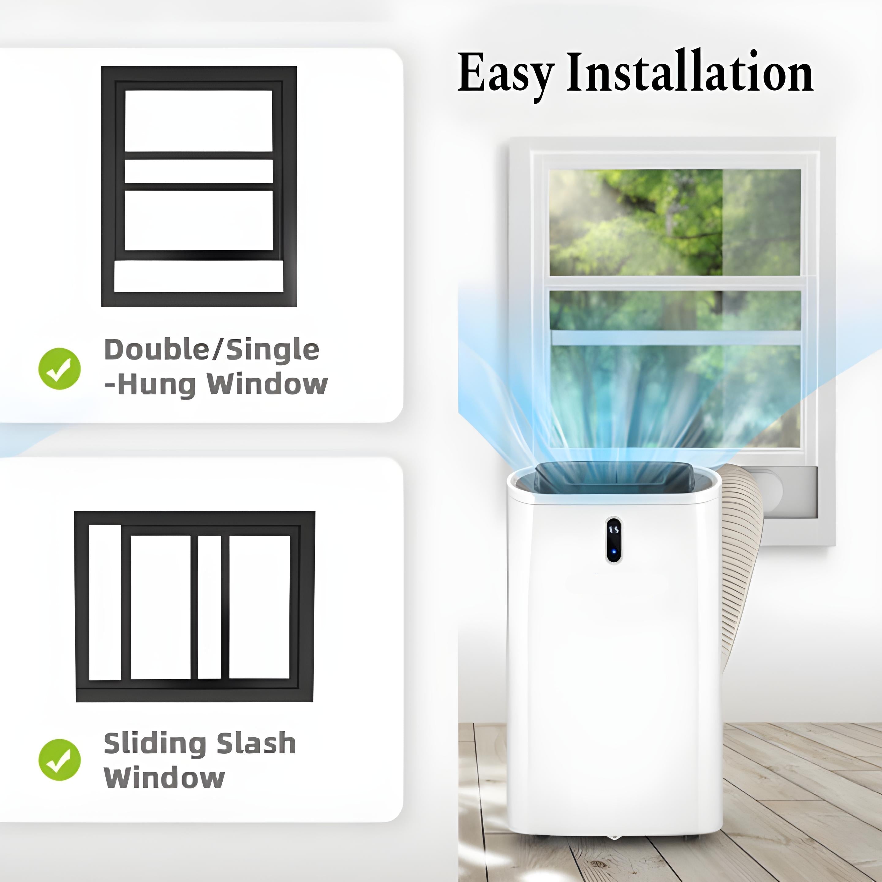 Smart WiFi portable air conditioner with 14000 BTU heating and cooling