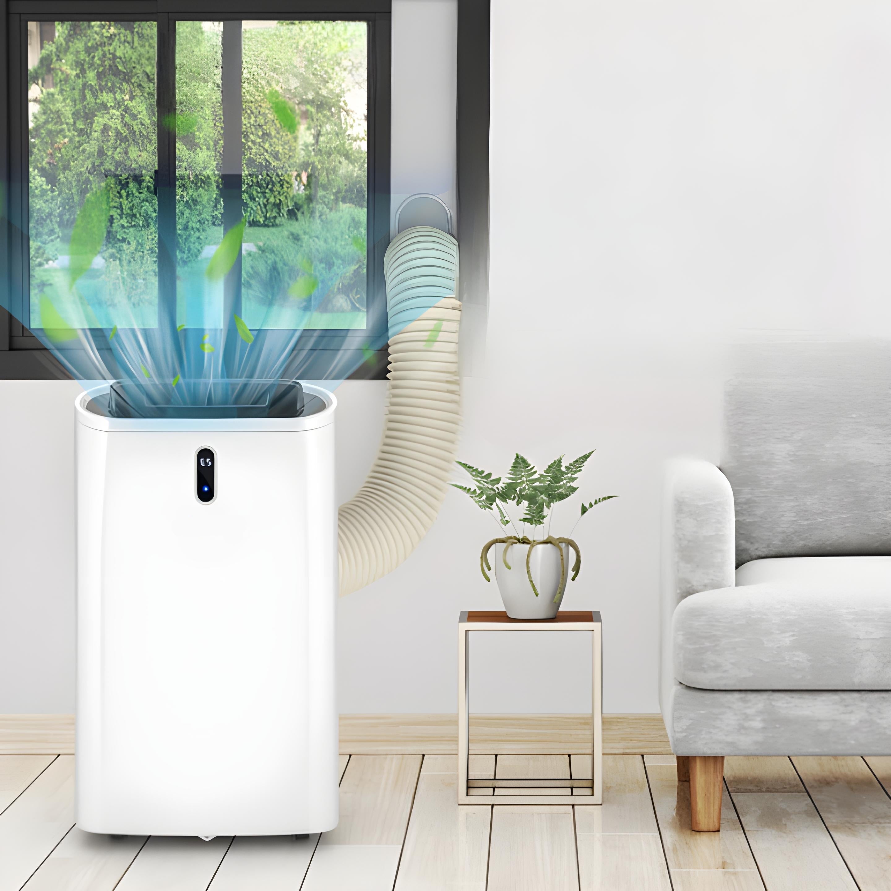 Smart WiFi portable air conditioner with 14000 BTU heating and cooling