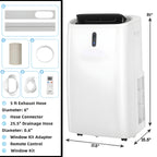 Smart WiFi portable air conditioner with 14000 BTU heating and cooling