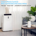 Smart WiFi portable air conditioner with 14000 BTU heating and cooling