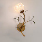 Vintage Floral Wall Sconce Lighting with Antique Brass Finish | Elegant Wall Lamp for Cozy Ambience