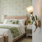 Vintage Floral Wall Sconce Lighting with Antique Brass Finish | Elegant Wall Lamp for Cozy Ambience