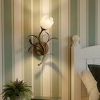 Vintage Floral Wall Sconce Lighting with Antique Brass Finish | Elegant Wall Lamp for Cozy Ambience