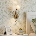 Vintage Floral Wall Sconce Lighting with Antique Brass Finish | Elegant Wall Lamp for Cozy Ambience