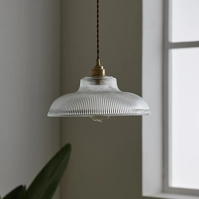 Vintage Green Glass Pendant Light with Dimmable Warm Glow | Elegant Hanging Fixture for Cozy Spaces