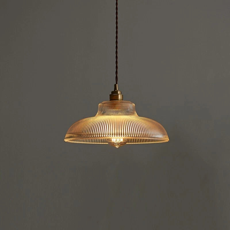 Vintage Green Glass Pendant Light with Dimmable Warm Glow | Elegant Hanging Fixture for Cozy Spaces