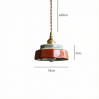 Vintage Pendant Lighting | Hand-Painted Porcelain & Copper Finish | Adjustable Height for Timeless Kitchen Ambiance