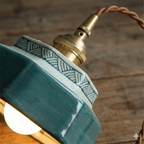 Vintage Pendant Lighting | Hand-Painted Porcelain & Copper Finish | Adjustable Height for Timeless Kitchen Ambiance
