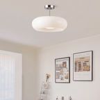 Vintage Semi-Flush Ceiling Light with Amber Dome Shade | Adjustable Height for Cozy Ambiance