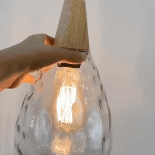Vintage Teardrop Pendant Light | Adjustable Glass Shade for Elegant Kitchen Lighting
