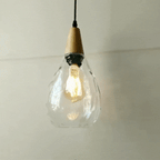 Vintage Teardrop Pendant Light | Adjustable Glass Shade for Elegant Kitchen Lighting