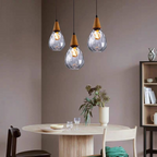 Vintage Teardrop Pendant Light | Adjustable Glass Shade for Elegant Kitchen Lighting