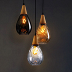 Vintage Teardrop Pendant Light | Adjustable Glass Shade for Elegant Kitchen Lighting