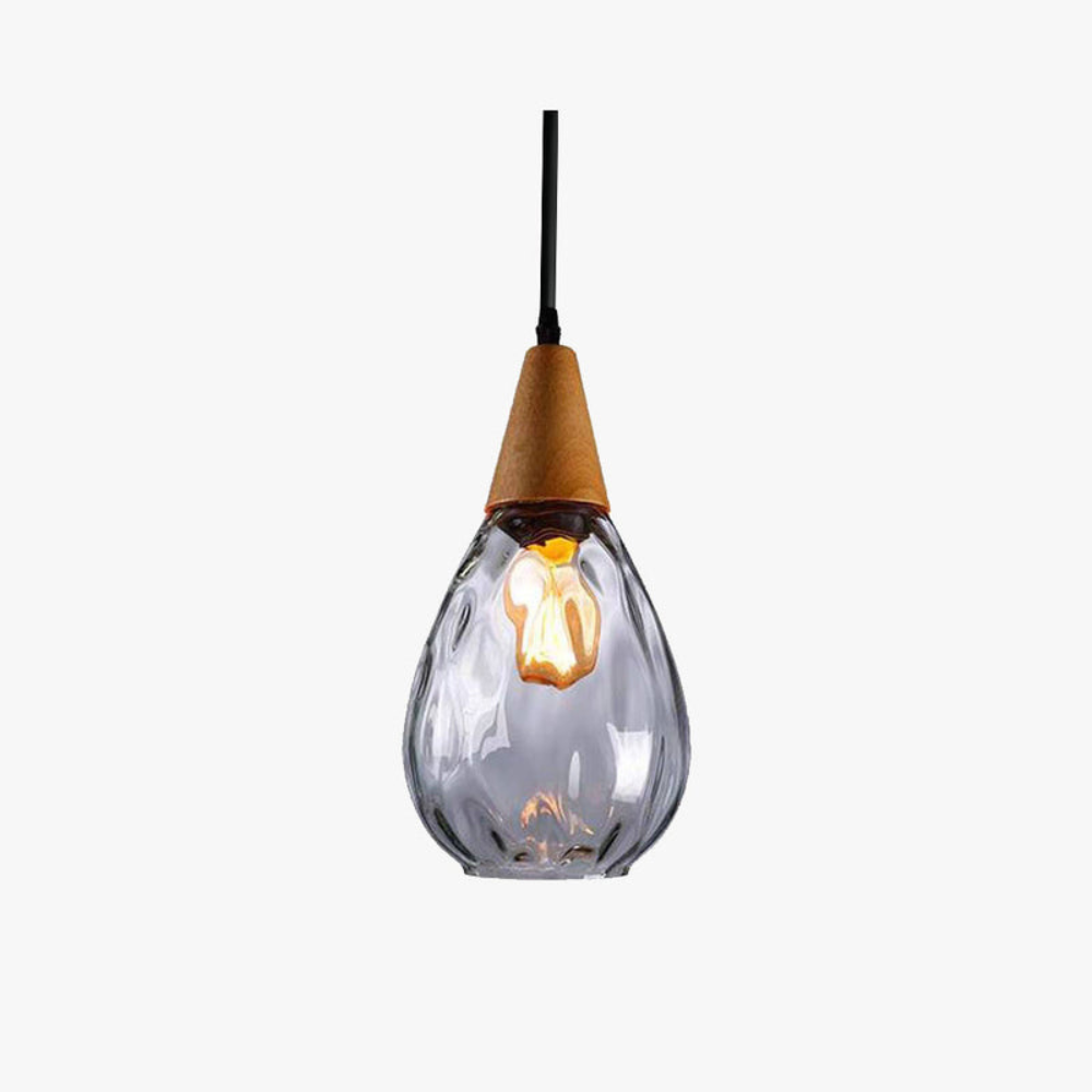 Vintage Teardrop Pendant Light | Adjustable Glass Shade for Elegant Kitchen Lighting