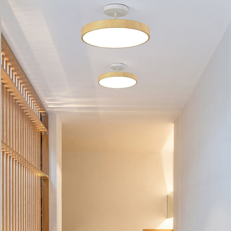 Wabi-Sabi Collection | Flush Mount Ceiling Light with Wood Grain Finish | Elegant Minimalist Design for Modern Spaces