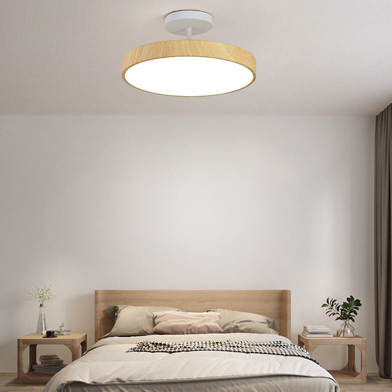 Wabi-Sabi Collection | Flush Mount Ceiling Light with Wood Grain Finish | Elegant Minimalist Design for Modern Spaces