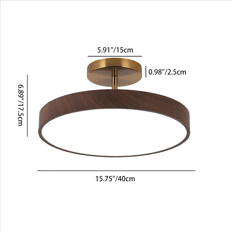 Wabi-Sabi Collection | Flush Mount Ceiling Light with Wood Grain Finish | Elegant Minimalist Design for Modern Spaces