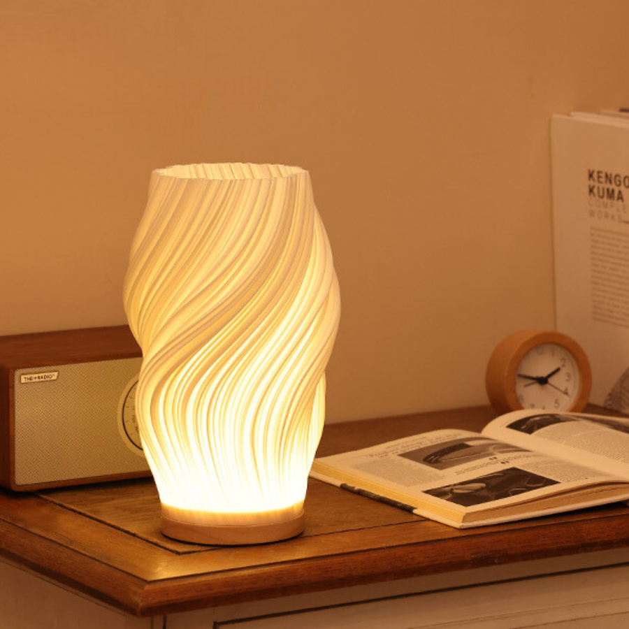 Wavecrest | Dimmable LED Lamp with Unique Wave Design | Elegant Light Fixture for Modern Home Decor