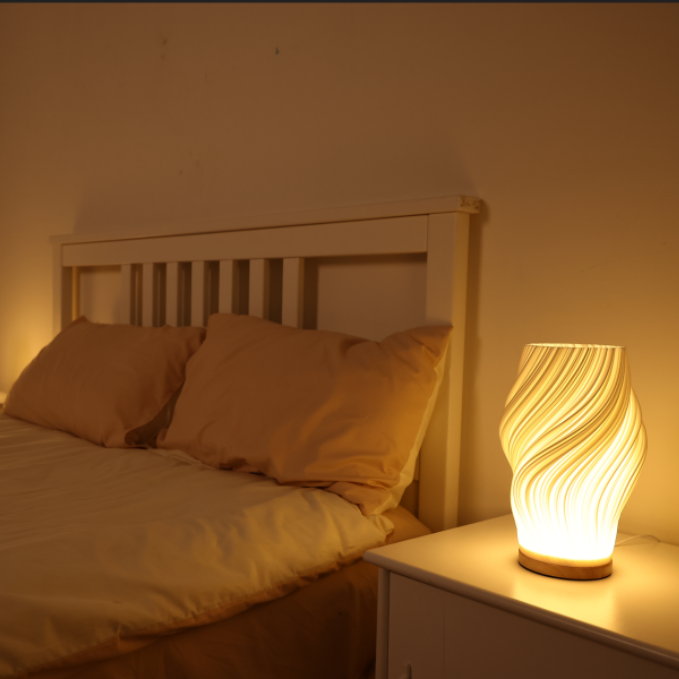 Wavecrest | Dimmable LED Lamp with Unique Wave Design | Elegant Light Fixture for Modern Home Decor